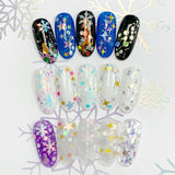 Winter Wonderland Glitter Mix / Silver Bells Shiny Iridescent Hex Dot Tinsel Bar Nail Art Design