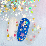 Winter Wonderland Glitter Mix / Little Bright Star Nail Art Design New Year