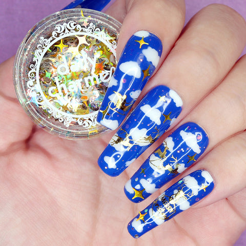 Winter Wonderland Glitter Mix / New Year's Eve Firework Sparkle Nail Art Design Gold