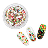 Festive Holiday Glitter Mix / Holly Jolly Iridescent Holo Red Green Gold Dots Nail Art