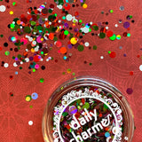 Festive Holiday Glitter Mix / Santa Baby Red Pink Green Christmas Nail Design