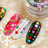 Festive Holiday Glitter Mix / Santa Baby Red Pink Green Christmas Nail Design