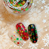 Festive Holiday Glitter Mix / Deck the Halls Holo Tinsel Bars Dots Stars Nail Art