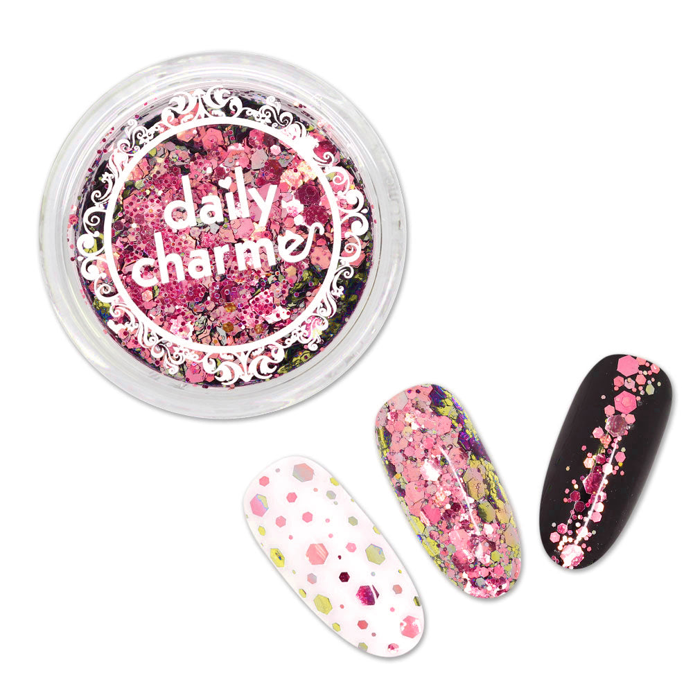 Chameleon Glitter Hex Mix / Starlight Pink Lime Green Nail Decor