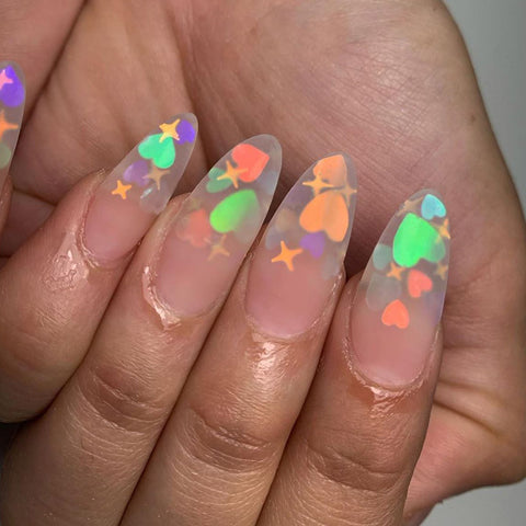 Lovely Heart Glitter Mix / Love Bubbles Daily Charme Nail Art Supplies