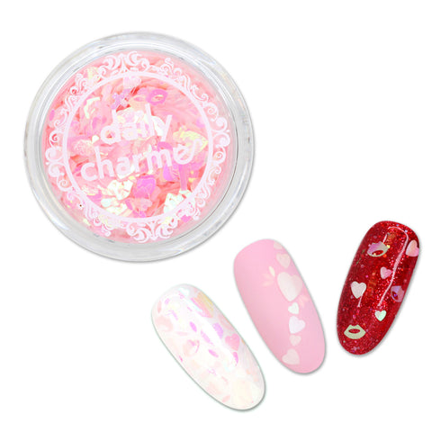 Lovely Heart Glitter Mix / I Heart You Nail Art Lip Kiss Cross Decor