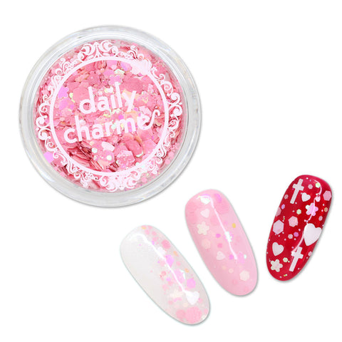 Lovely Heart Glitter Mix / First Love Valentine's Day Nail Art