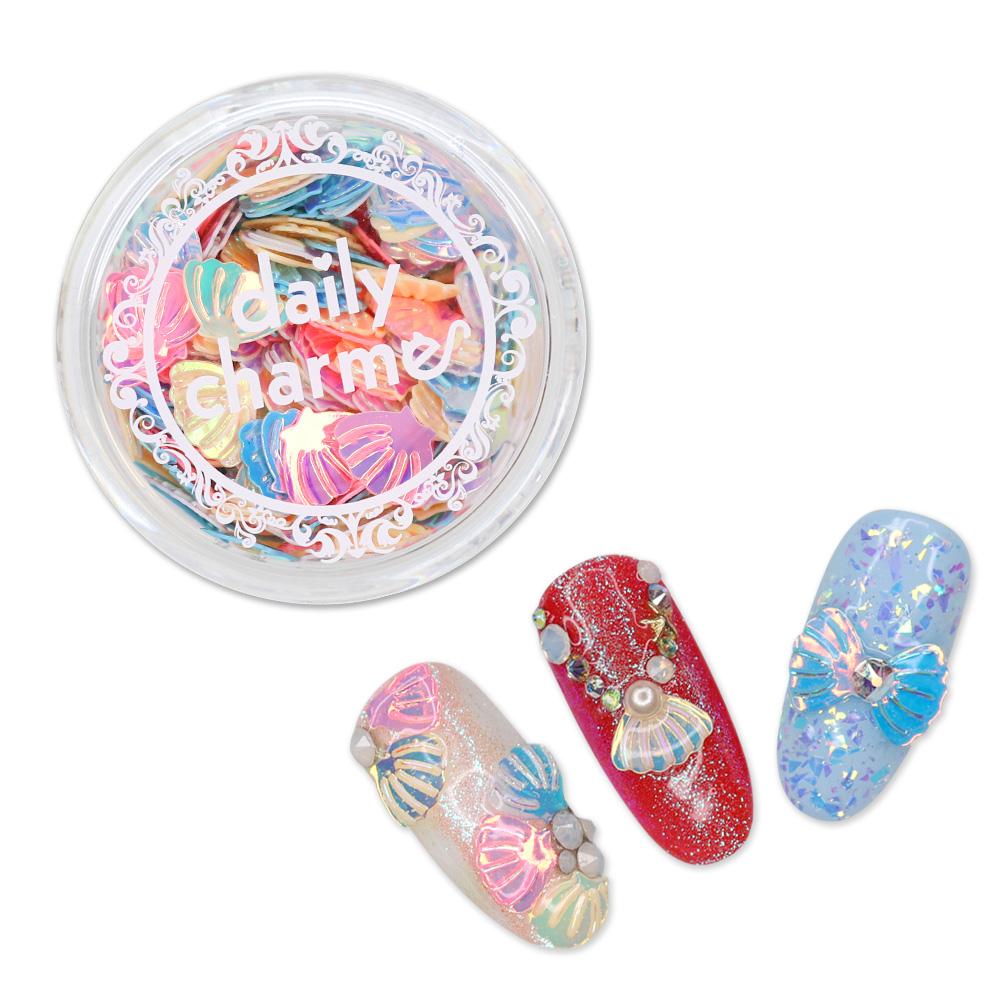 Iridescent Seashell Glitter / Pastel Rainbow Iridescent Seashell Glitter / Pastel Rainbow Shell Mermaid Nail Art