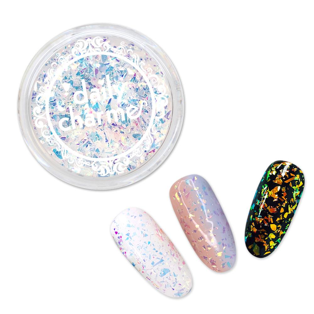 Aurora Shattered Glass Glitter Flakes Aurora Shattered Glass Glitter Flakes Opal Iridescent Nail Art