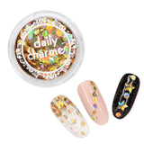 Gold Holographic Shape Hex Diamond Round Glitter Nail Art