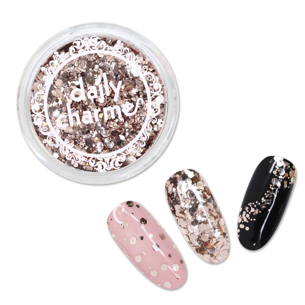 Vintage Silk Metallic Hex Glitter Mix Vintage Silk Metallic Hex Mix Glitter Nail Art Supplies