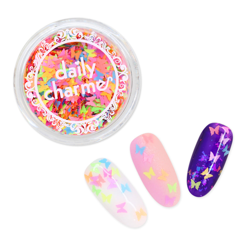 Colorful Rainbow Summer Butterfly Glitter Mix Colorful Rainbow Summer Butterfly Glitter Mix Nail Art Spring