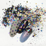 Spooky Halloween Glitter Mix / Mystic Dark Muted Hex Blue Burgundy Purple Green Nail Art