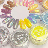 Pastel Iridescent Glitter / Key Lime Pie Neon Yellow Nail Art Glitter