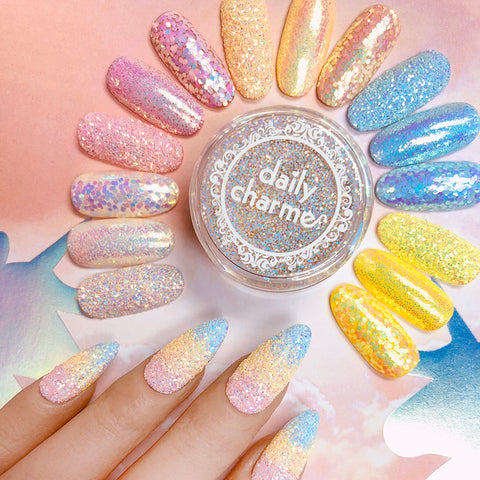 Pastel Iridescent Glitter / Strawberry Shortcake Pink Nail Art Glitter