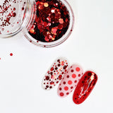 Red Metallic Dot Mix for Valentine Christmas Halloween Nail Art