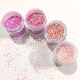 Aurora Iridescent Glitter Mix Set / 4 Jars Daily Charme Nail Art Decorations