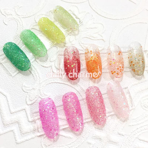 Aurora Iridescent Glitter Mix Set / 4 Jars Daily Charme Nail Art Decorations