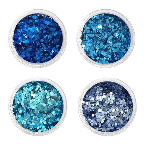 Nail Art Decor Cinderella Metallic Glitter Mix Set / 4 Jars