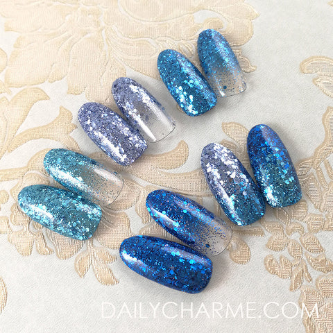 Nail Art Decor Cinderella Metallic Glitter Mix Set / 4 Jars