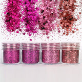 Dollhouse Metallic Glitter Mix Set / 4 Jars Daily Charme Nail Art Decorations