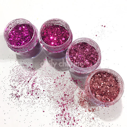 Dollhouse Metallic Glitter Mix Set / 4 Jars Daily Charme Nail Art Decorations