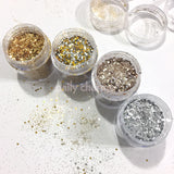 Gatsby Metallic Glitter Mix Set / 4 Jars Daily Charme Nail Art Decorations
