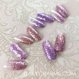 Nail Art Rapunzel Metallic Glitter Mix Pink Rose Gold Nails