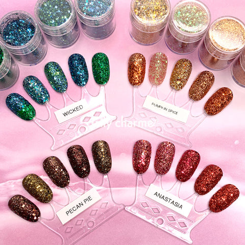 Wicked Metallic Nail Art Glitter Green Turquoise Blue Fall