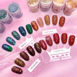 Pecan Pie Metallic Nail Art Glitter Fall Brown Bronze Burgundy
