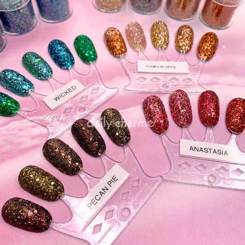 Pecan Pie Metallic Nail Art Glitter Fall Brown Bronze Burgundy