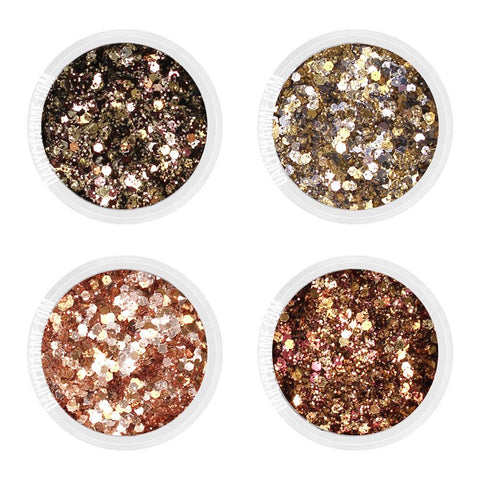 City Lights Metallic Glitter Mix Set / Fine Rose Gold Copper Gold Black