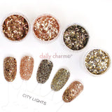 City Lights Metallic Glitter Mix Set / Fine Rose Gold Copper Gold Black