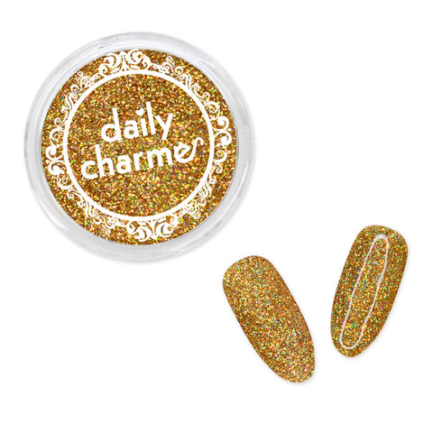 Daily Charme Solvent Resistant Nail Art Decoration Holographic Glitter Dust / Celestial Gold Nail Art Supplies