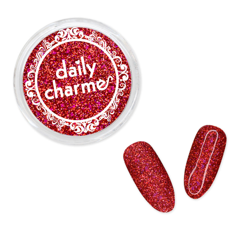 Holographic Glitter Dust / Luscious Red Daily Charme Solvent Resistant Nail Art Decoration Holographic Glitter Dust / Luscious Red