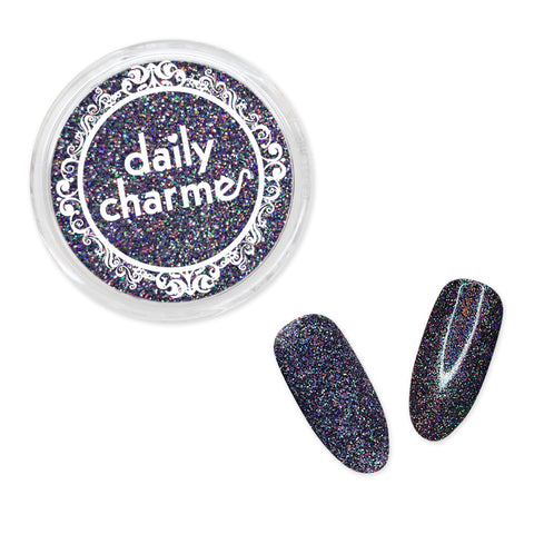 Holographic Glitter Dust / Deathly Holo Black Rainbow Nails