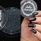 Holographic Glitter Dust / Deathly Holo Black Rainbow Nails