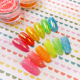 Iridescent Neon Glitter Dust / Coral Paloma Orange Red Summer Nail Art Rainbow