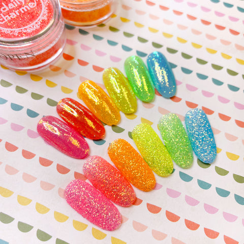 Iridescent Neon Glitter Dust / Mint Mojito Green Nail Art Summer Rainbow