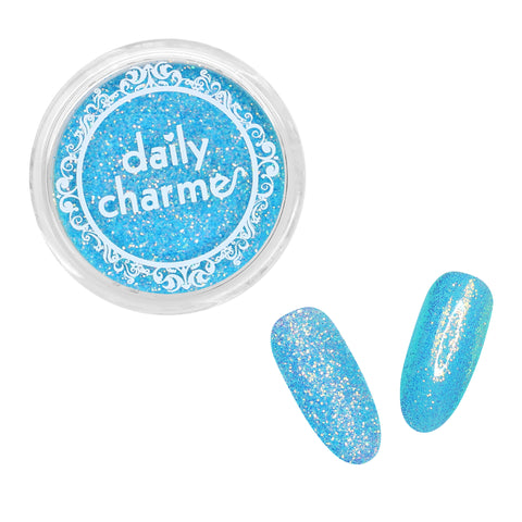 Iridescent Neon Glitter Dust / Blue Hawaiian Aqua Summer Nail Art