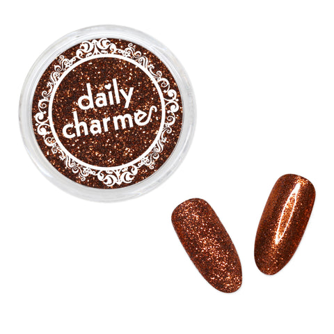 Metallic Glitter Dust / Iced Mocha Dark Brown Nail Art Fall Autumn Halloween