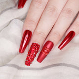 Daily Charme Solvent Resistant Nail Art Decoration Metallic Glitter Dust / Crimson Red