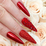 Daily Charme Solvent Resistant Nail Art Decoration Metallic Glitter Dust / Crimson Red