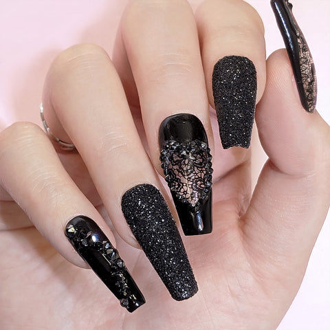 Daily Charme Solvent Resistant Nail Art Decoration Metallic Glitter Dust / Black Diamond