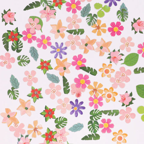 Delicate Soft Paper Glitter Mix / Crazy Plant Lady Monstera Green Leaf Flowers