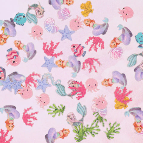 Delicate Soft Paper Glitter Under the Sea Mermaid Fish Coral Nail Art