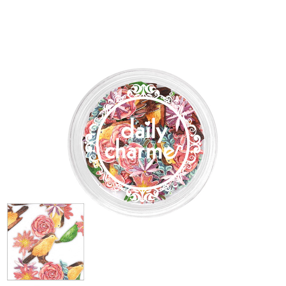 Delicate Soft Paper Glitter / Goldfinch Blossoms Delicate Soft Paper Glitter / Goldfinch Blossoms Bird Flower Nail Art Decorations