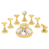 Mermaid Princess Gold Nail Tip Stand 8PC Set for Press On Nails