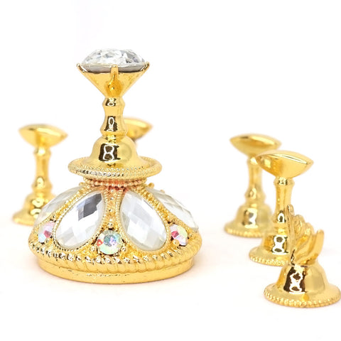 Mermaid Princess Gold Nail Tip Stand 8PC Set for Press On Nails