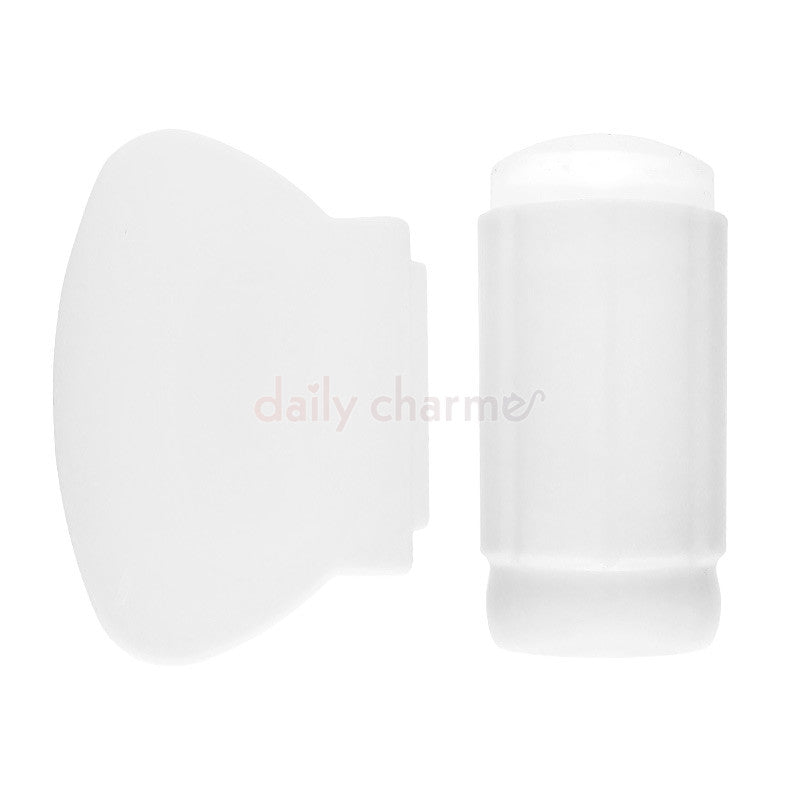 Clear Jelly Stamper & Scraper Set / Frost Quality Clear Jelly Stamper & Scraper Set Frost Nail Supply MoYou Stamp Art Plates